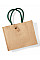 Natural/Forest Green Jute Classic Shopper