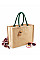 Natural/Forest Green Jute Classic Shopper