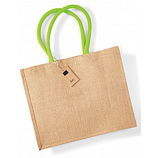 Natural/Lime Jute Classic Shopper