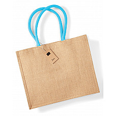 Natural/Surf Blue Jute Classic Shopper