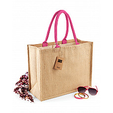 Natural/Fuchsia Jute Classic Shopper