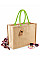 Natural/Lime Jute Classic Shopper