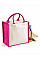 Fuchsia Printers' Midi Jute bag