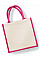 Fuchsia Printers' Midi Jute bag