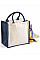 Navy Printers' Midi Jute bag