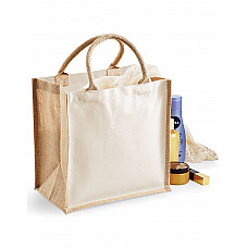 Natural Printers' Midi Jute bag