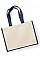 Navy Printers' Jute Classic Shopper