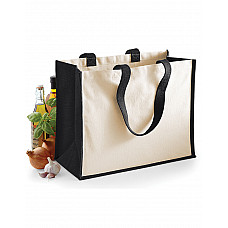 Black Printers' Jute Classic Shopper