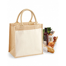 Natural Cotton Pocket Jute Midi Tote