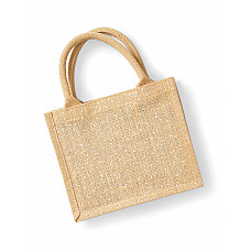 Natural Gold Shimmer Jute Mini Gift Bag