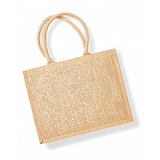 Natural Gold Shimmer Jute Shopper