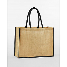 Natural/Black Natural Starched Jute Classic Shopper