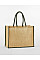 Natural/Olive Green Natural Starched Jute Classic Shopper