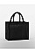 Black/Black Natural Starched Jute Midi Tote