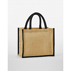 Natural/Black Natural Starched Jute Midi Tote