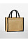 Natural/Black Natural Starched Jute Midi Tote