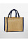 Natural/Navy Natural Starched Jute Midi Tote