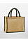 Natural/Navy Natural Starched Jute Midi Tote