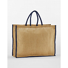 Natural/Navy Starch Jute Market Shopper