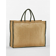 Natural/Olive Green Starch Jute Market Shopper