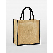 Natural/Black Natural Starched Jute Mini Gift Bag