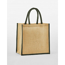 Natural/Olive Green Natural Starched Jute Mini Gift Bag