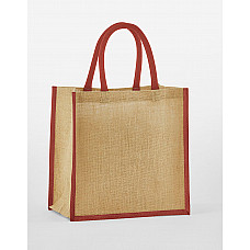 Natural/Orange Rust Natural Starched Jute Mini Gift Bag