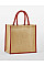 Natural/Orange Rust Natural Starched Jute Mini Gift Bag