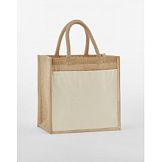 Natural Cotton Pocket Natural Starched Jute Midi Tote