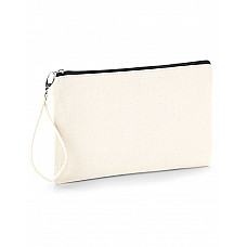 Natural/Black Canvas Wristlet Pouch