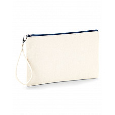 Natural/Navy Canvas Wristlet Pouch