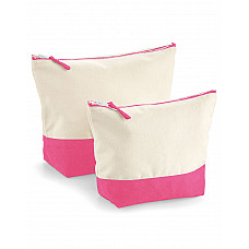 Natural/True Pink Dipped Base Canvas Accessory Bag