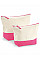 Natural/True Pink Dipped Base Canvas Accessory Bag