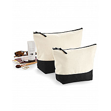 Natural/Black Dipped Base Canvas Accessory Bag