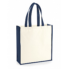 Natural/French Navy Gallery Canvas Tote