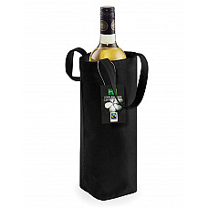 Black Fairtrade Cotton Bottle Bag