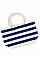 Natural/Navy Nautical Beach Bag