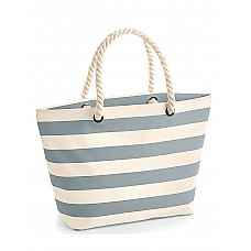 Nautral/ Grey Nautical Beach Bag