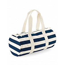 Natural/Navy Nautical Barrel Bag