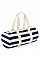 Natural/Navy Nautical Barrel Bag