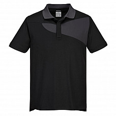 PW210 Black/Zoom Grey PW2 Cotton Comfort Polo Shirt S/S