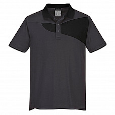 PW210 Zoom Grey/Black PW2 Cotton Comfort Polo Shirt S/S