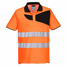 PW212 Orange/Black PW2 Hi-Vis Cotton Comfort Polo Shirt S/S