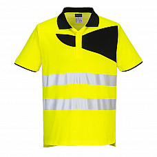 PW212 Yellow/Black PW2 Hi-Vis Cotton Comfort Polo Shirt S/S