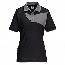 PW219 Black/Zoom Grey PW2 Cotton Comfort Women's Polo Shirt S/S