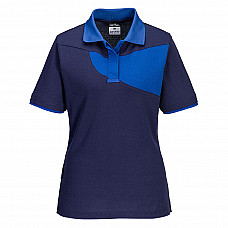 PW219 Navy/Royal PW2 Cotton Comfort Women's Polo Shirt S/S