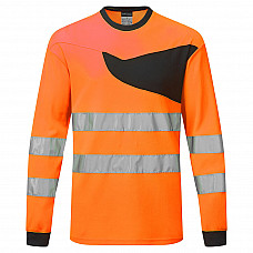 PW221 Orange/Black PW2 Hi-Vis T-Shirt L/S