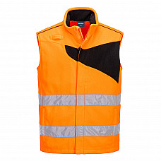 PW231 Orange/Black PW2 Hi-Vis Fleece Bodywarmer