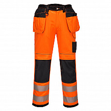 PW306 Orange/Black PW3 Hi-Vis Stretch Holster Pocket Trousers