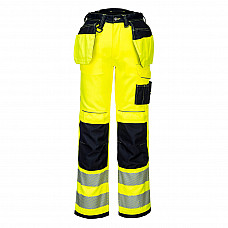 PW306 Yellow/Black PW3 Hi-Vis Stretch Holster Pocket Trousers